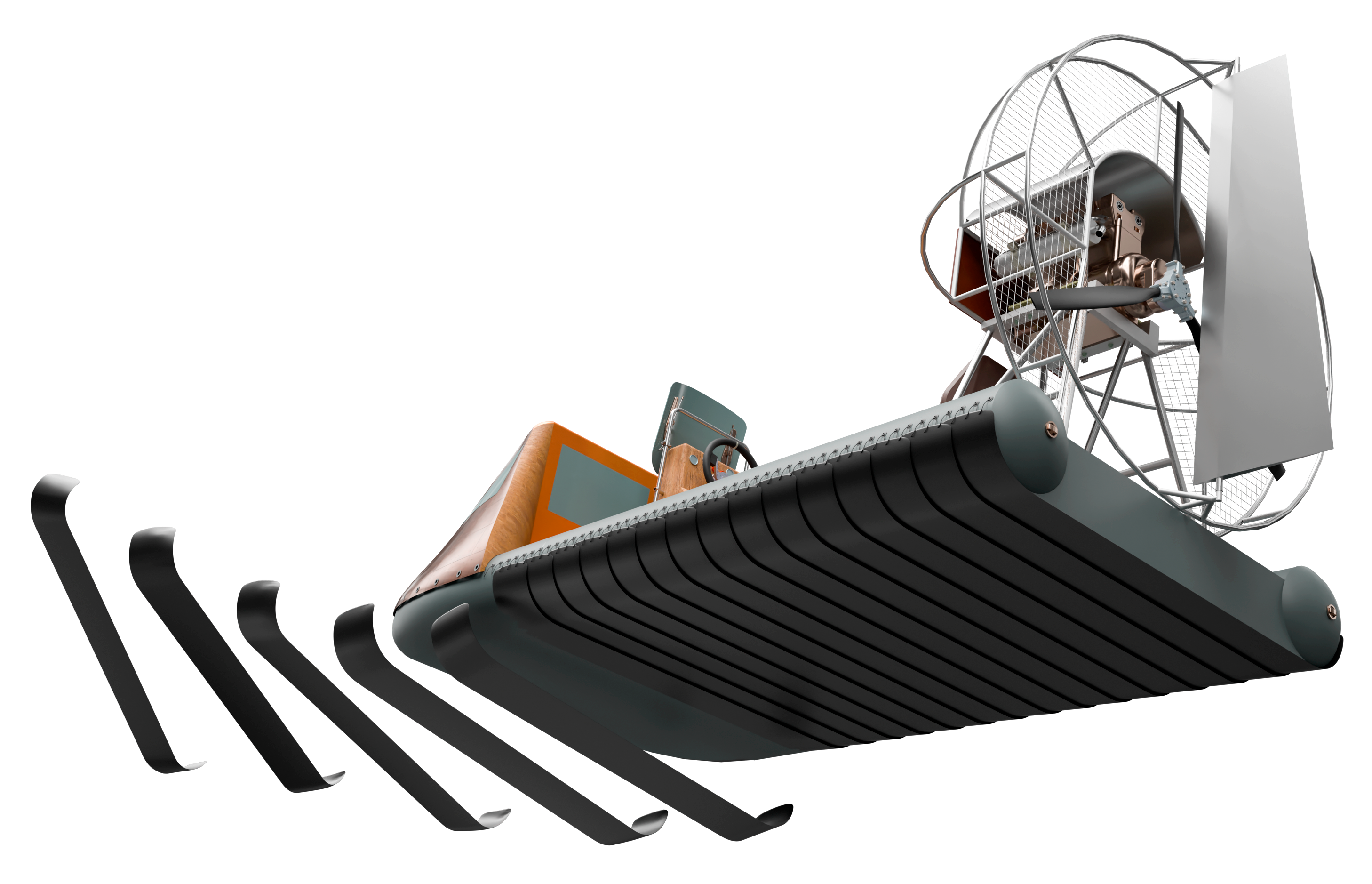 气垫船鳞片底板