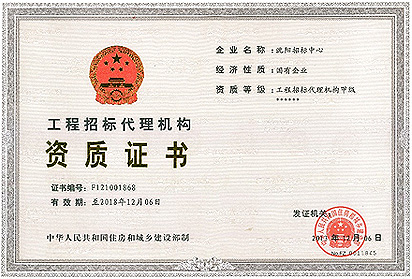 《工程招标代理机构甲级资质证书》