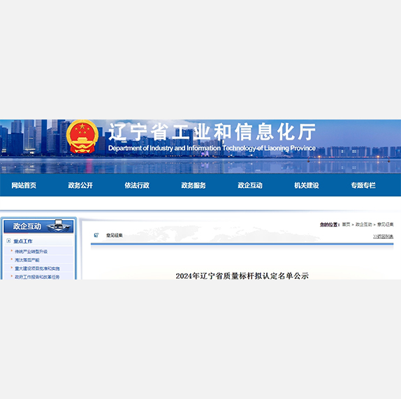 2024年辽宁省质量标杆拟认定名单公示